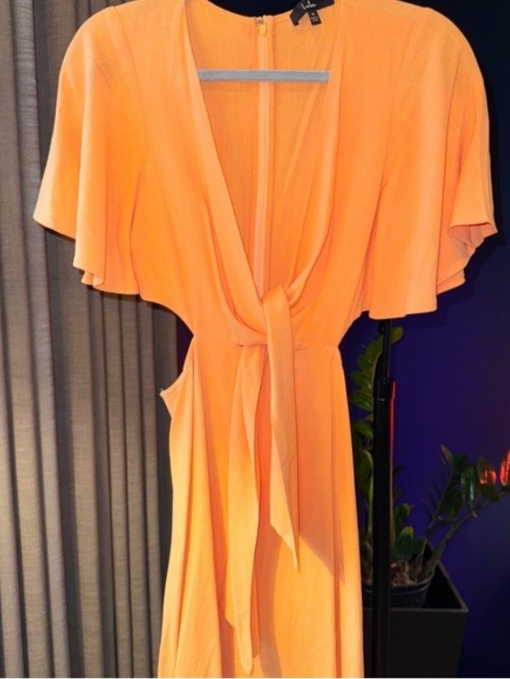 Orange Tie-Front Dress